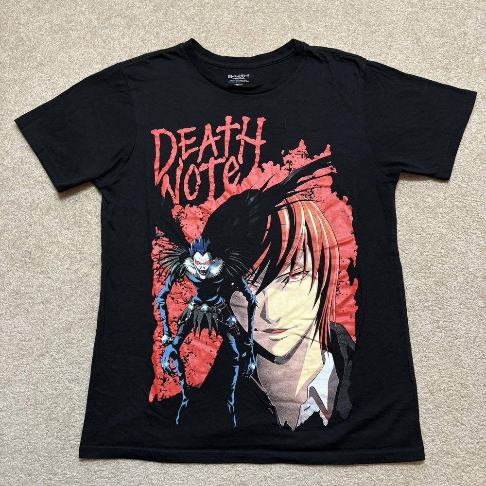 Death Note Shirt Mens Medium Black VIZ Media Ryuk‎ Light Anime Manga Graphic Tee